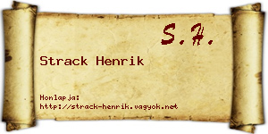 Strack Henrik névjegykártya